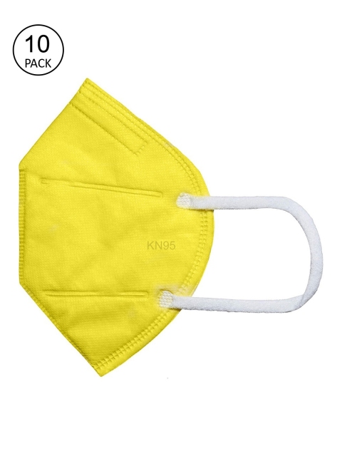 OOMPH Unisex Pack Of 10 Yellow Solid 5-Ply Reusable Anti-Pollution 200 GSM KN95 Face Masks
OOMPH Unisex Pack Of 10 Yellow Solid 5-Ply Reusable Anti-Pollution 200 GSM KN95 Face Masks