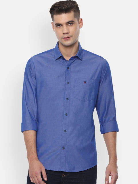 Louis Philippe Sport Men Blue Slim Fit Solid Casual Shirt