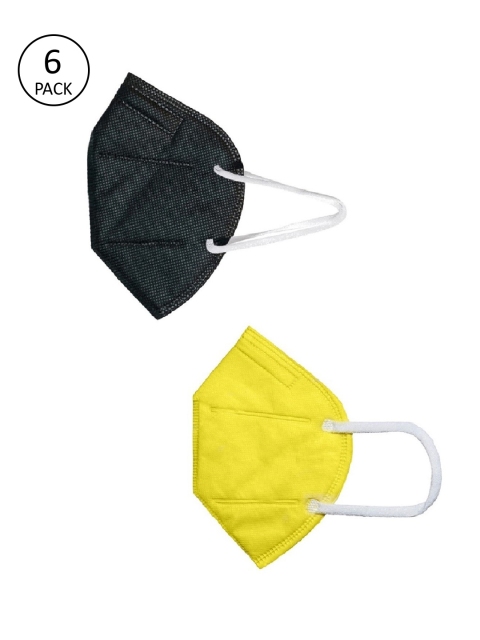 OOMPH Unisex Pack Of 6 Solid 5-Ply Reusable Anti-Pollution 200 GSM KN95 Face Masks, Yellow
OOMPH Unisex Pack Of 6 Solid 5-Ply Reusable Anti-Pollution 200 GSM KN95 Face Masks, Yellow