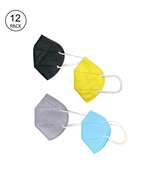 OOMPH Unisex Pack Of 12 Solid 5-Ply Reusable Anti-Pollution 200 GSM KN95 Outdoor Masks, Yellow
OOMPH Unisex Pack Of 12 Solid 5-Ply Reusable Anti-Pollution 200 GSM KN95 Outdoor Masks, Yellow