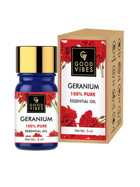 Good Vibes 100% Pure Geranium Essential Oil - 5 ml, Transparent
