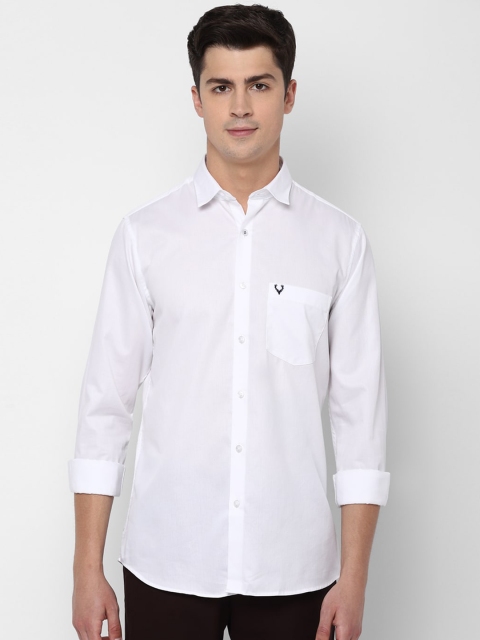 Allen Solly Men White Slim Fit Solid Casual Shirt
