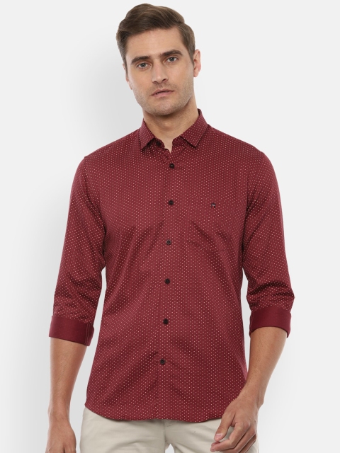 Louis Philippe Sport Men Maroon Slim Fit Printed Casual Shirt