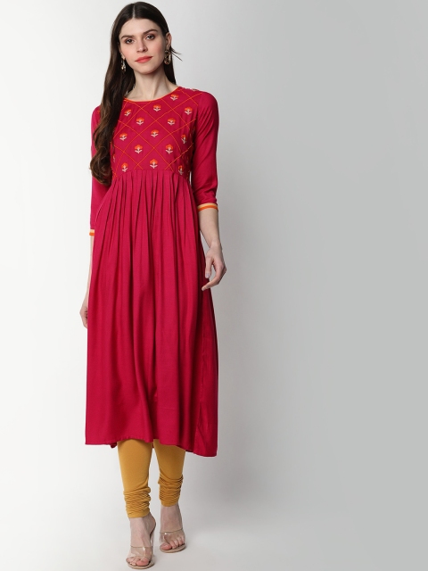 mokshi Women Pink & Orange Floral Embroidered Thread Work Floral Anarkali Kurta, Red
mokshi Women Pink & Orange Floral Embroidered Thread Work Floral Anarkali Kurta, Red