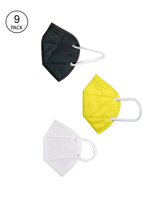 OOMPH Pack Of 9 Solid 5-Ply Reusable Anti-Pollution 200 GSM KN95 Masks, Yellow
OOMPH Pack Of 9 Solid 5-Ply Reusable Anti-Pollution 200 GSM KN95 Masks, Yellow