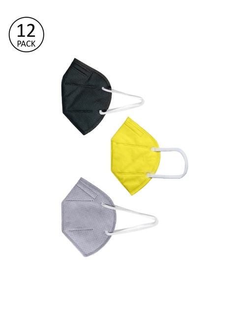 OOMPH Unisex Pack Of 12 Solid 5-Ply Reusable Anti-Pollution 200 GSM KN95 Outdoor Masks, Yellow
OOMPH Unisex Pack Of 12 Solid 5-Ply Reusable Anti-Pollution 200 GSM KN95 Outdoor Masks, Yellow