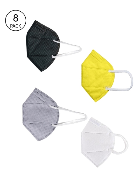 OOMPH Unisex Pack Of 8 Black & White Solid 5-Ply Protective Outdoor 200 GSM KN95 Masks, Yellow
OOMPH Unisex Pack Of 8 Black & White Solid 5-Ply Protective Outdoor 200 GSM KN95 Masks, Yellow