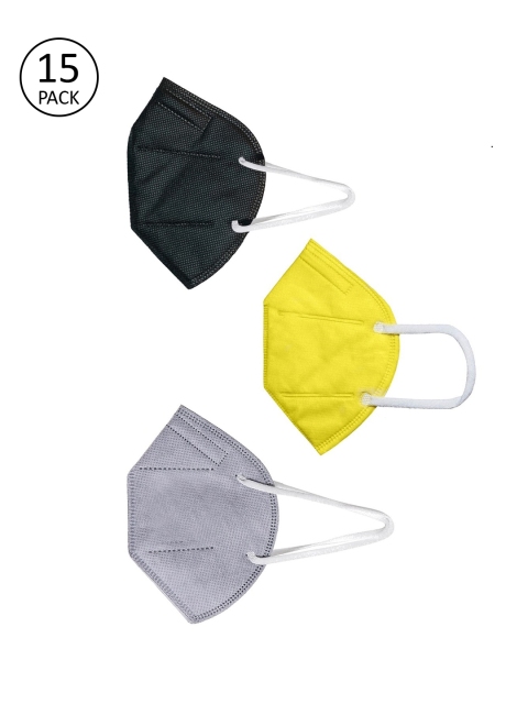 OOMPH Unisex Pack Of 15 Solid 5-Ply Reusable Anti-Pollution 200 GSM KN95 Masks, Yellow
OOMPH Unisex Pack Of 15 Solid 5-Ply Reusable Anti-Pollution 200 GSM KN95 Masks, Yellow
