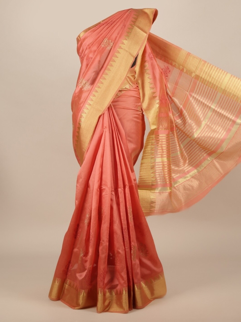 Pothys Pink Woven Design Jute Silk Saree