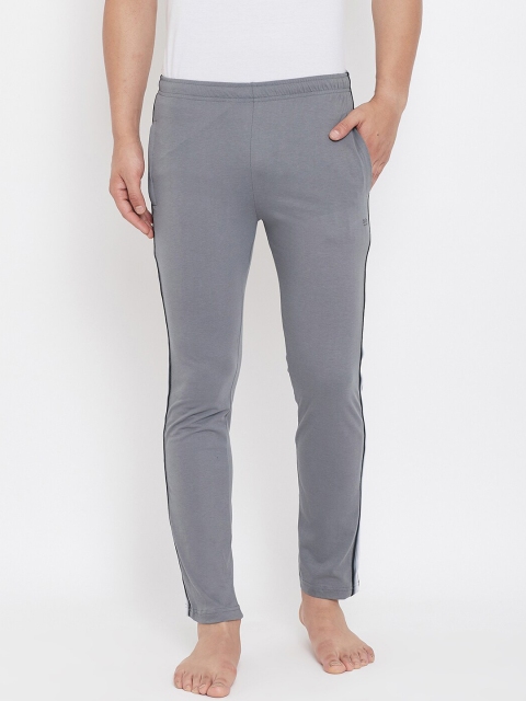 Okane Men Grey Melange Solid Lounge Pants