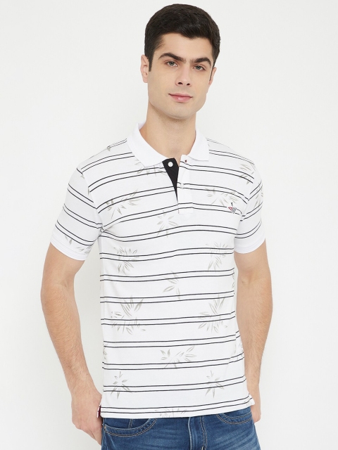 Duke Men White & Black Striped & Floral Print Slim-Fit Cotton Polo Collar T-shirt
Duke Men White & Black Striped & Floral Print Slim-Fit Cotton Polo Collar T-shirt