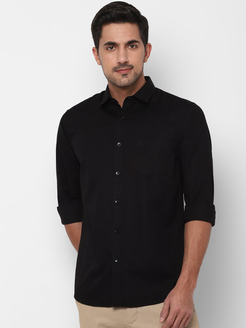 Allen Solly Men Black Slim Fit Solid Cotton Casual Shirt 
Allen Solly Men Black Slim Fit Solid Cotton Casual Shirt