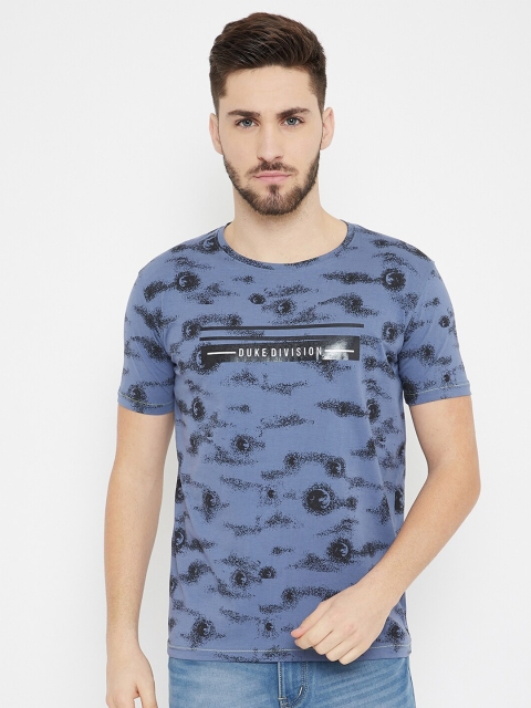 Duke Men Blue & Black Slim-Fit Abstract & Brand Logo Printed Cotton Round Neck T-shirt
Duke Men Blue & Black Slim-Fit Abstract & Brand Logo Printed Cotton Round Neck T-shirt
