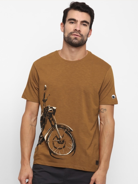 Royal Enfield Men Brown Printed Round Neck T-shirt