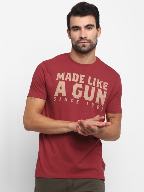 Royal Enfield Men Red Printed Round Neck T-shirt