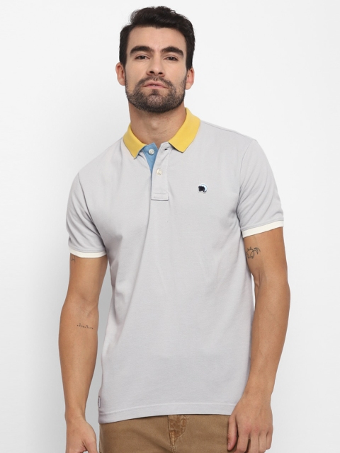 Royal Enfield Men Grey Solid Polo Collar T-shirt