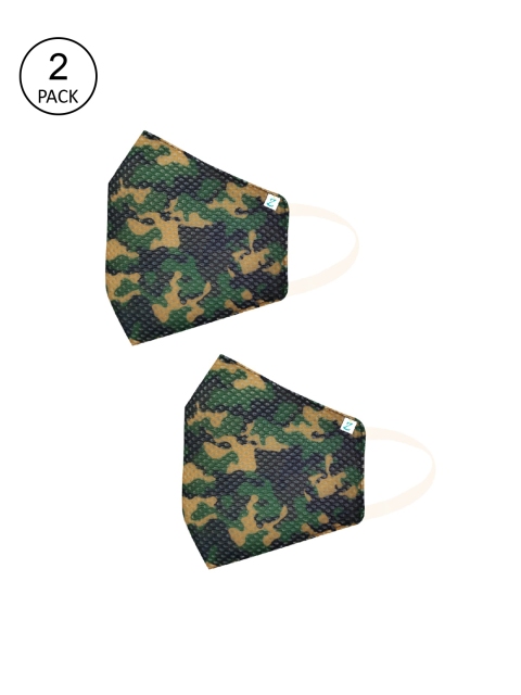 ZIYAA Unisex Pack Of 2 Green & Black Printed 4-Ply Safety Shield Reusable Protective Outdoor Masks
ZIYAA Unisex Pack Of 2 Green & Black Printed 4-Ply Safety Shield Reusable Protective Outdoor Masks