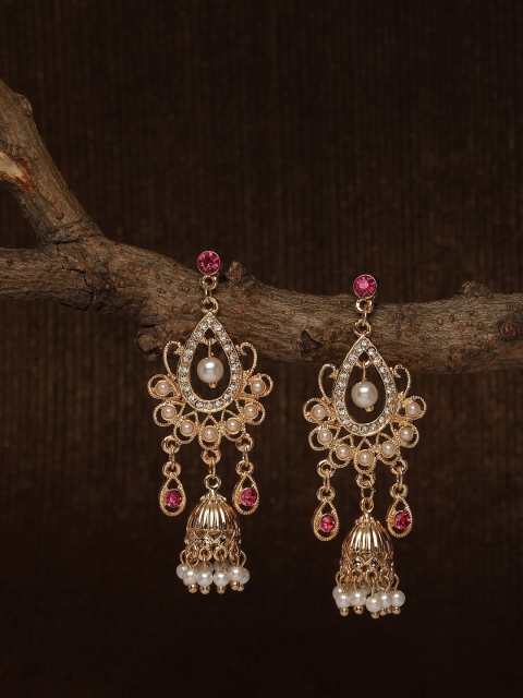 Accessorize Gold-Toned Dome Shaped Jhumkas