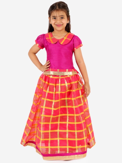 KID1 Pink & Yellow Ready to Wear Lehenga with Blouse