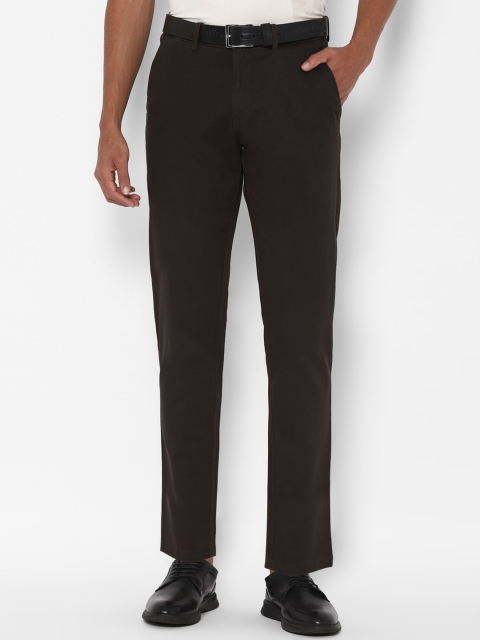 Allen Solly Men Brown Slim Fit Solid Regular Trousers