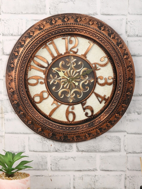 House Of Accessories Copper-Toned & White Textured Vintage 40 cm Analogue Wall Clock
House Of Accessories Copper-Toned & White Textured Vintage 40 cm Analogue Wall Clock