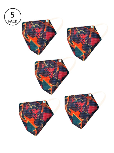 ZIYAA Unisex Pack Of 5 Blue & Orange Printed 4-Ply Safety Shield Reusable Outdoor Protection Masks
ZIYAA Unisex Pack Of 5 Blue & Orange Printed 4-Ply Safety Shield Reusable Outdoor Protection Masks