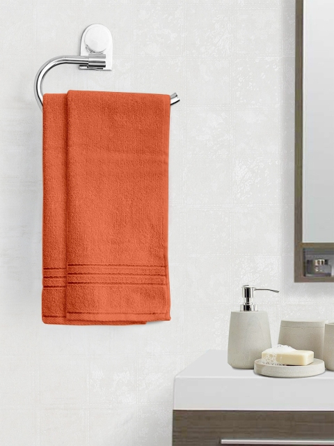 Divine Casa Set of 2 Orange 500 GSM Hand Towels