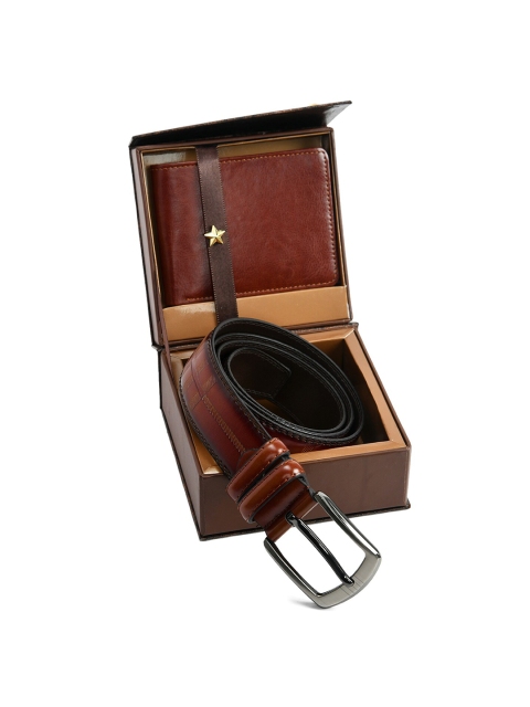Kastner Men Brown Solid Belt & Wallet
