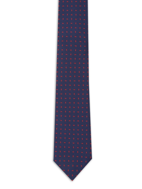 Peter England Men Navy Blue Woven Design Tie