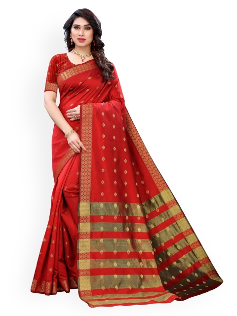 KALINI Maroon Poly Silk Woven Design Banarasi Saree