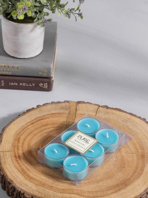 Pure Home and Living Set of 4 Blue Aqua Blackberry & Bay Tealight Candle Boxes