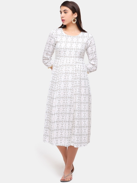 IMARA Off White Floral Midi Dress