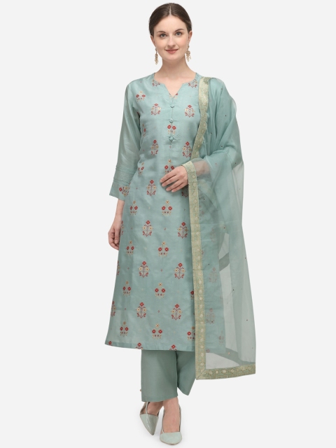 Seerat Women Green Floral Embroidered Regular A-Line Pure Silk Jacquard Kurti & Trousers
Seerat Women Green Floral Embroidered Regular A-Line Pure Silk Jacquard Kurti & Trousers