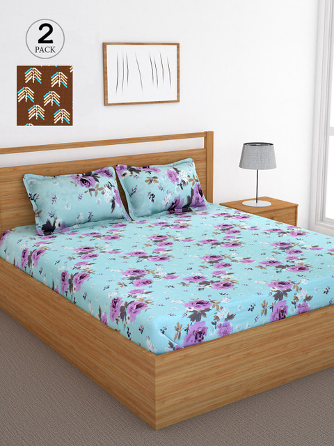 Bedspun Multicoloured Graphic 120 TC Cotton 2 Queen Bedsheet with 4 Pillow Covers, Multi
Bedspun Multicoloured Graphic 120 TC Cotton 2 Queen Bedsheet with 4 Pillow Covers, Multi