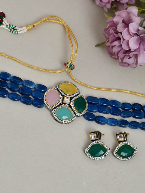 Silvermerc Designs Blue Gold-Plated Gold-Plated Quartz Handcrafted Jewellery Set
Silvermerc Designs Blue Gold-Plated Gold-Plated Quartz Handcrafted Jewellery Set