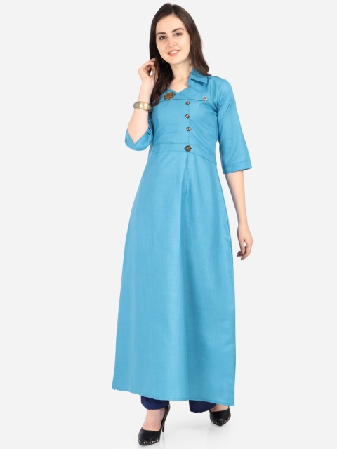 Florence Women Turquoise & Navy Blue Pleated Floor Length A-Line Kurta with Palazzos, Turquoise blue
Florence Women Turquoise & Navy Blue Pleated Floor Length A-Line Kurta with Palazzos, Turquoise blue
