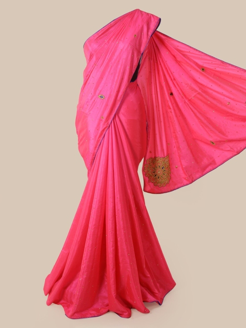 Pothys Pink Embellished Art Silk Saree