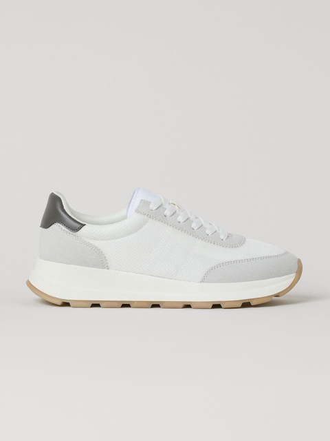H&M Women White & Grey Colourblocked Trainers