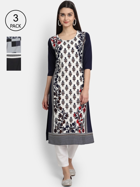 Ethnic basket Women Pack Of 3 Multicoloured Ethnic Motifs Printed Crepe Kurta, Multi
Ethnic basket Women Pack Of 3 Multicoloured Ethnic Motifs Printed Crepe Kurta, Multi