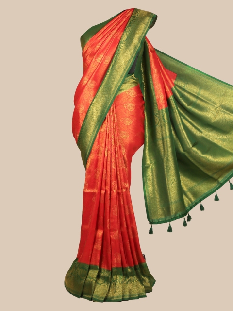 Pothys Red & Green Art Silk Woven Design Saree