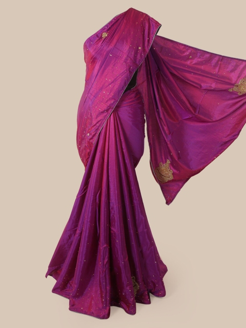 Pothys Purple Solid Art Silk Saree