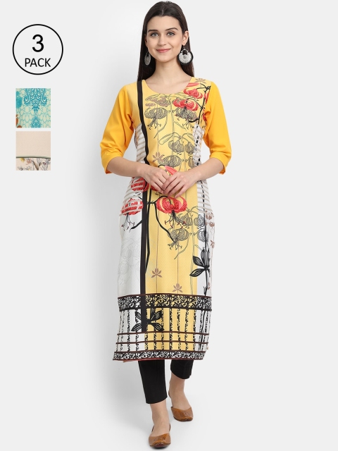 Ethnic basket Women Pack Of 3 Multicoloured Ethnic Motifs Printed Crepe Kurta, Multi
Ethnic basket Women Pack Of 3 Multicoloured Ethnic Motifs Printed Crepe Kurta, Multi