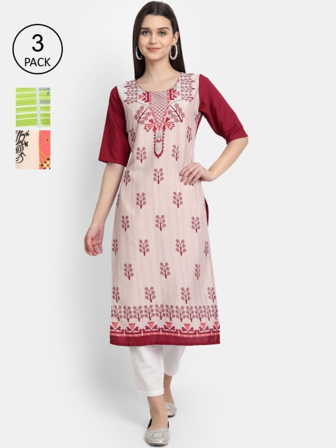 Ethnic basket Women Pack Of 3 Multicoloured Ethnic Motifs Printed Crepe Kurta, Multi
Ethnic basket Women Pack Of 3 Multicoloured Ethnic Motifs Printed Crepe Kurta, Multi