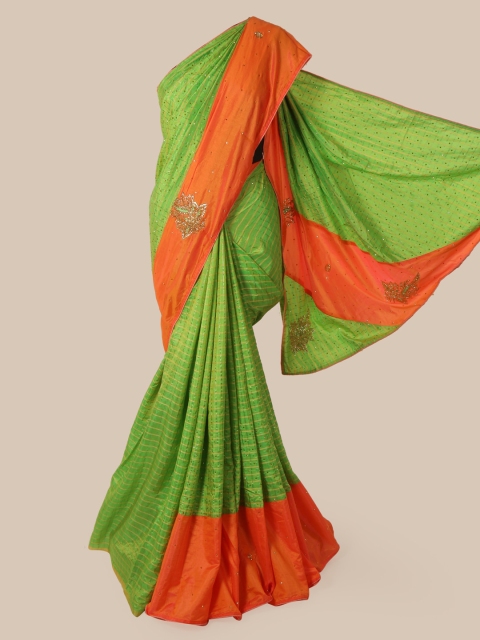 Pothys Green Embellished Art Silk Saree