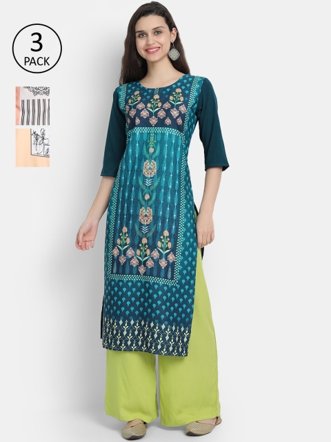 Ethnic basket Women Pack Of 3 Multicoloured Ethnic Motifs Printed Crepe Kurta, Multi
Ethnic basket Women Pack Of 3 Multicoloured Ethnic Motifs Printed Crepe Kurta, Multi