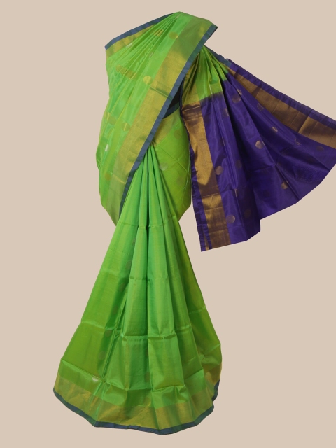 Pothys Green & Blue Pure Silk Woven Design Kanjeevaram Saree