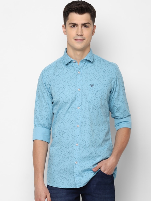 Solly Jeans Co. Men Blue Regular Fit Printed Casual Shirt