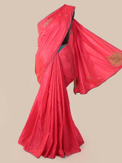 Pothys Pink Embellished Art Silk Saree
