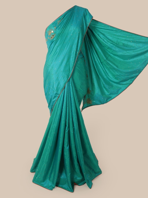 Pothys Sea Green Embellished Art Silk Saree