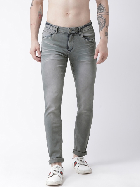 Rex Straut Jeans Men Grey Slim Fit Light Fade Jeans